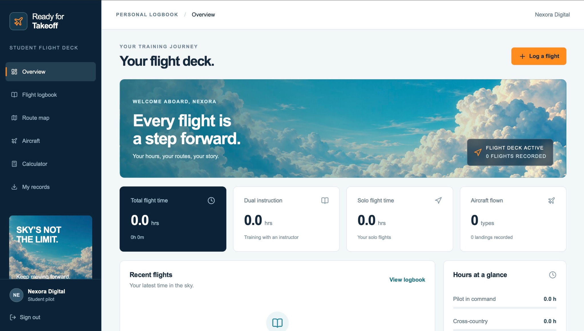 Ready for Takeoff flight hours and training overview